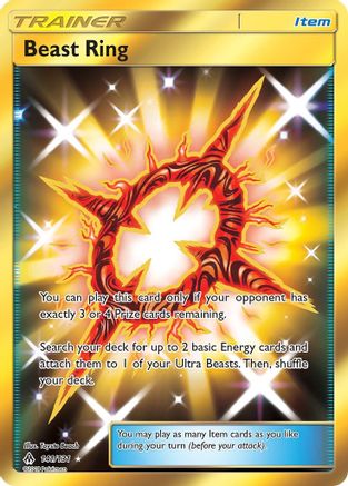 POKEMON TCG - Beast Ring (Secret) 141 SM  Forbidden Light - Secret Rare