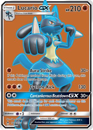 POKEMON TCG - Lucario GX (Full Art) SM  Forbidden Light - Ultra Rare