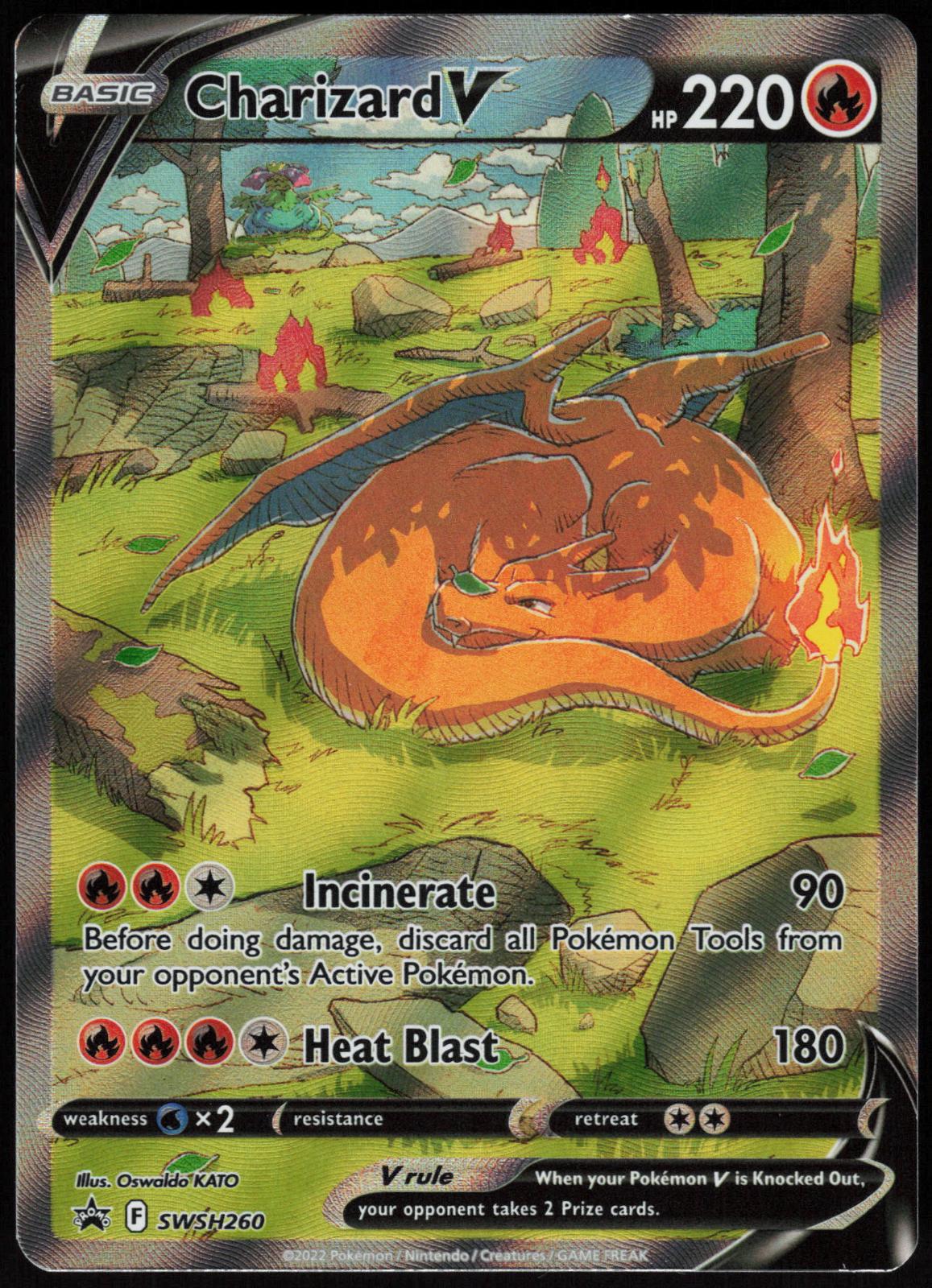 CHARIZARD V SWSH260 SWORD & SHIELD PROMO POKEMON PROMO HOLO LP