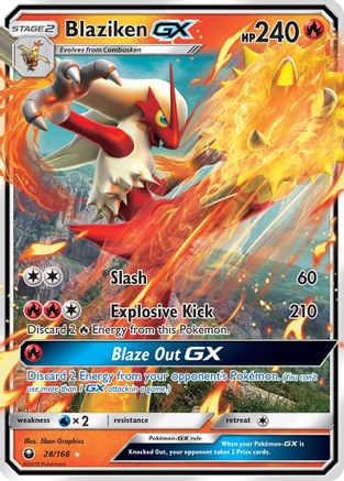 POKEMON TCG - Blaziken GX 028/168 SM  Celestial Storm - Ultra Rare