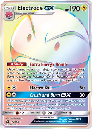 POKEMON TCG - Electrode GX (Secret) 172 SM  Celestial Storm - Secret Rare