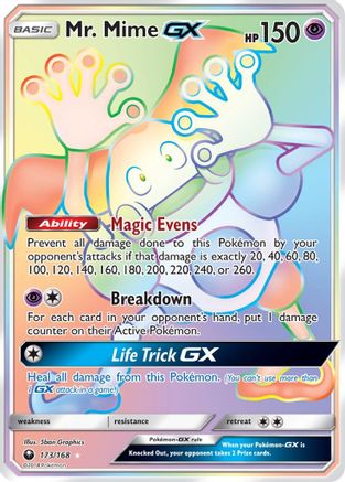 POKEMON TCG - Mr. Mime GX (Secret) 173 SM  Celestial Storm - Secret Rare