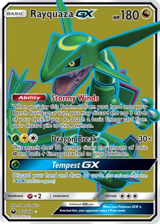 POKEMON TCG - Rayquaza GX (Full Art) SM  Celestial Storm - Ultra Rare