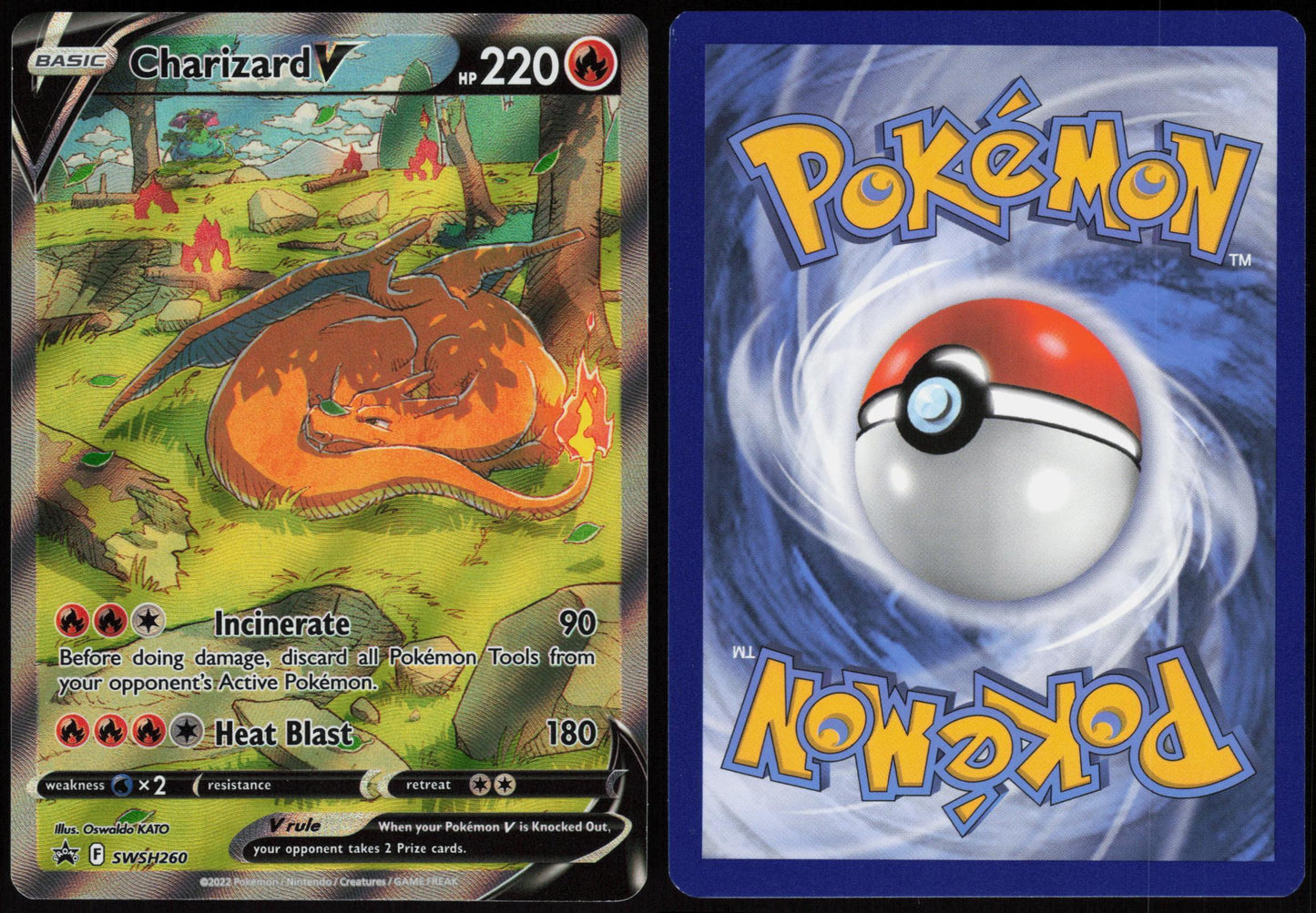 CHARIZARD V SWSH260 SWORD & SHIELD PROMO POKEMON PROMO HOLO LP