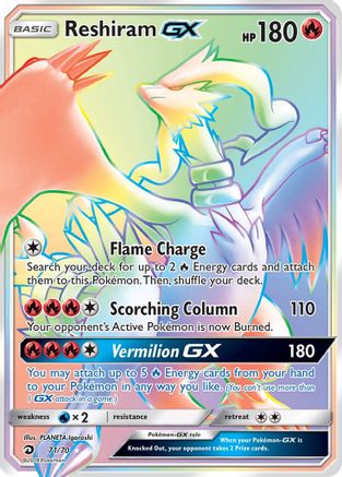 POKEMON TCG - Reshiram GX (Secret) 071 Dragon Majesty - Secret Rare