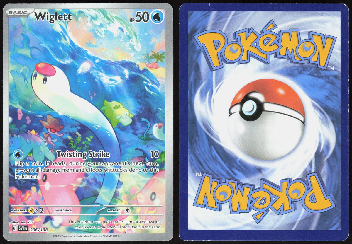 WIGLETT 206/198 SCARLET & VIOLET POKEMON ILLUSTRATION RARE HOLO LP