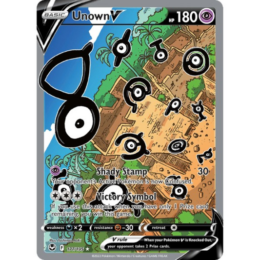 POKEMON TCG - UNKNOWN V 177/195 SILVER TEMPEST ALTERNATE ART
