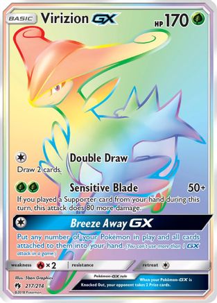 POKEMON TCG - Virizion GX (Secret) 217 SM  Lost Thunder - Secret Rare