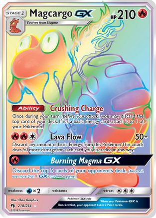 POKEMON TCG - Magcargo GX (Secret) 218 SM  Lost Thunder - Secret Rare