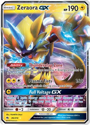 POKEMON TCG - Zeraora GX 086 SM  Lost Thunder - Ultra Rare