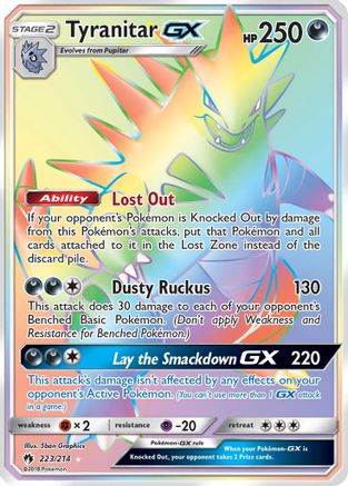 POKEMON TCG - Tyranitar GX (Secret) 223 SM  Lost Thunder - Secret Rare
