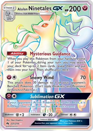 POKEMON TCG - Alolan Ninetales GX (Secret) 225 SM  Lost Thunder - Secret Rare