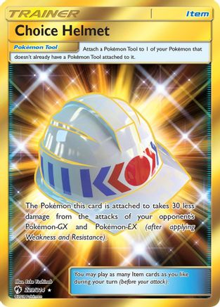 POKEMON TCG - Choice Helmet (Secret) 229 SM  Lost Thunder - Secret Rare