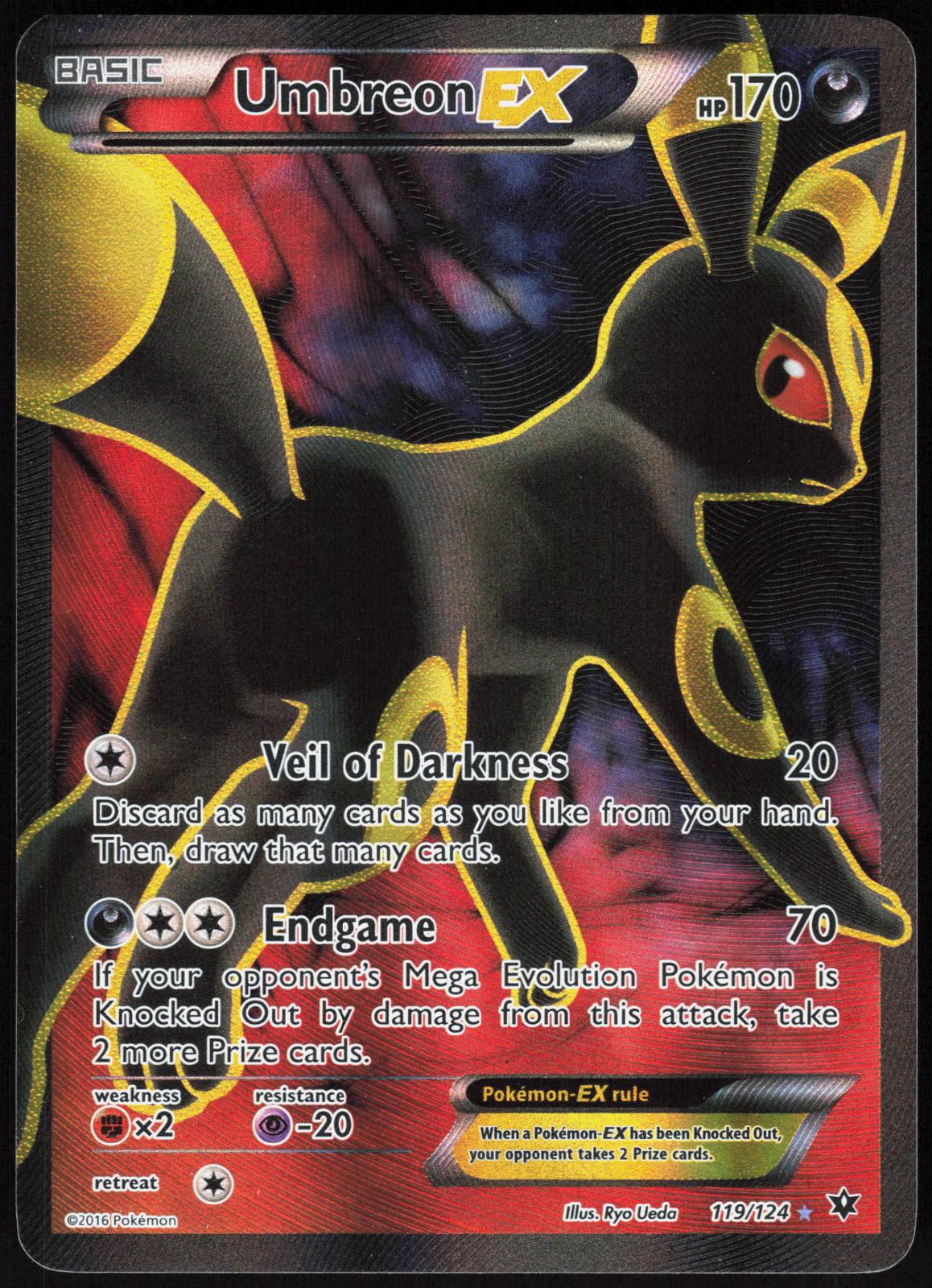 UMBREON EX 119/124 FATES COLLIDE POKEMON ULTRA RARE HP