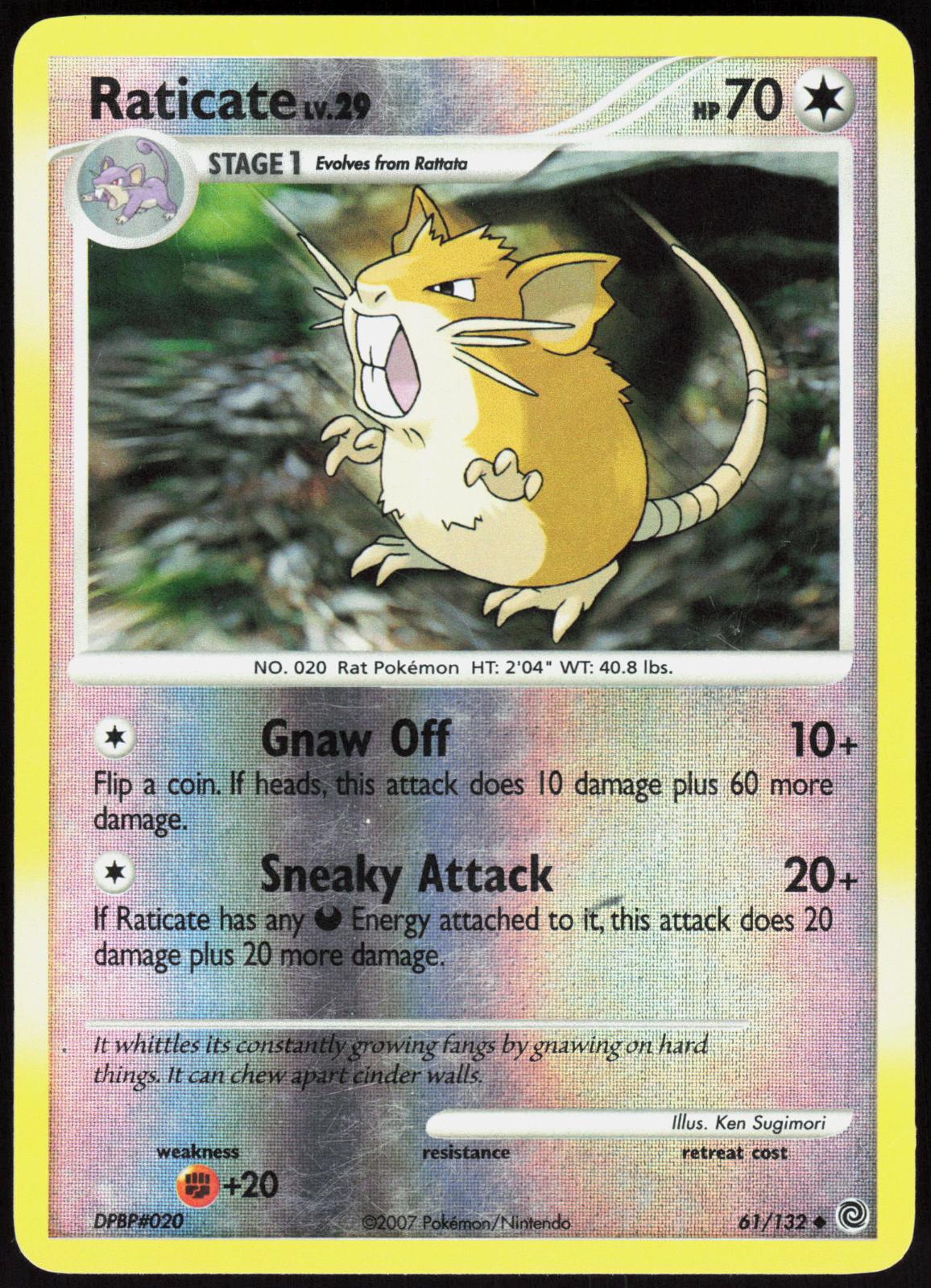 RATICATE 61/132 SECRET WONDERS POKEMON UNCOMMON REVERSE HOLO LP