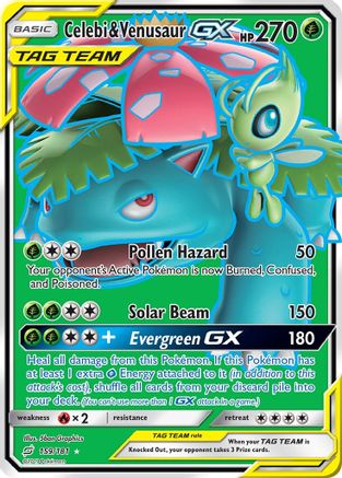 POKEMON TCG - Celebi & Venusaur GX (Full Art) SM  Team Up - Ultra Rare