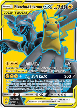 POKEMON TCG - Pikachu & Zekrom GX (Full Art)/181 SM  Team Up - Ultra Rare