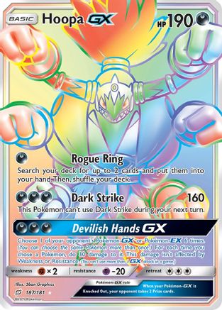 POKEMON TCG - Hoopa GX (Secret) 187 SM  Team Up - Secret Rare