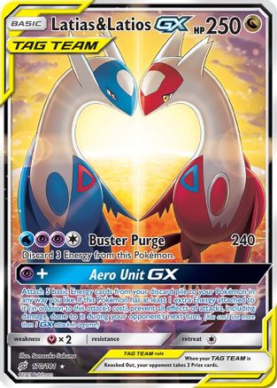POKEMON TCG - Latias & Latios GX (Alternate Full Art) SM  Team Up - Ultra Rare