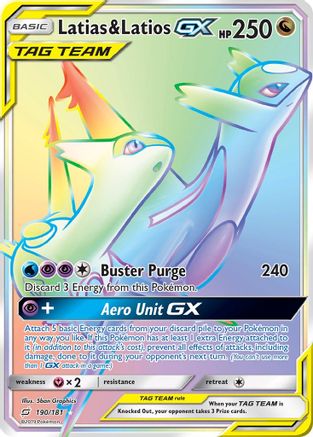 POKEMON TCG - Latias & Latios GX (Secret) SM  Team Up - Secret Rare