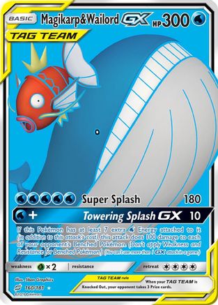 POKEMON TCG - Magikarp & Wailord GX (Full Art) SM  Team Up - Ultra Rare