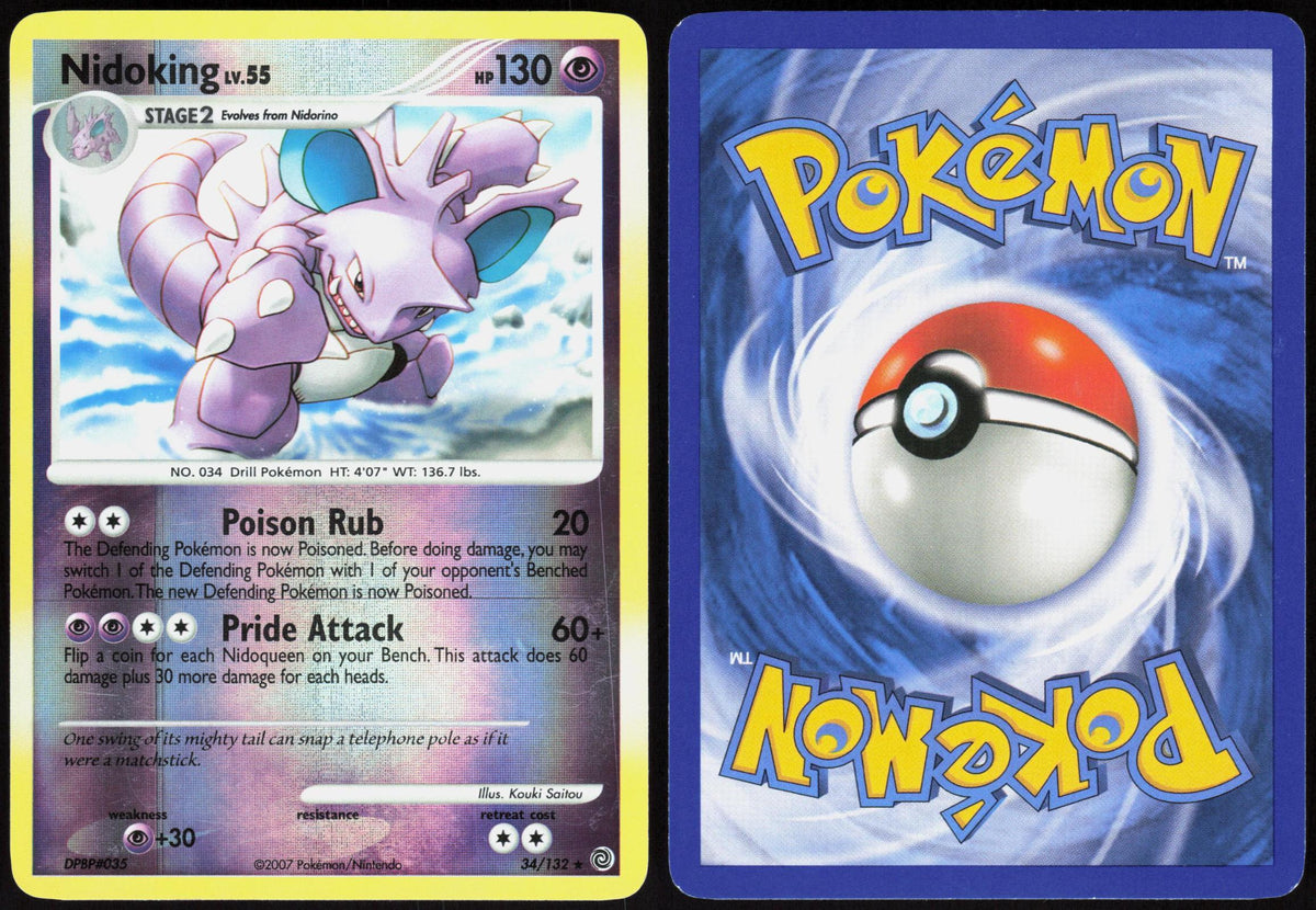 NIDOKING 34/132 SECRET WONDERS POKEMON RARE REVERSE HOLO LP