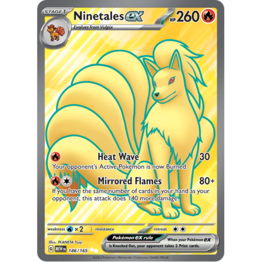 POKEMON TCG - NINETAILS EX 186/165 151 FULL ART