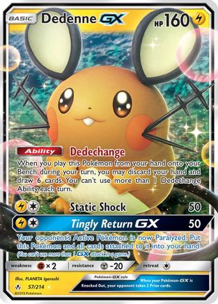 POKEMON TCG - Dedenne GX 057 SM  Unbroken Bonds - Ultra Rare