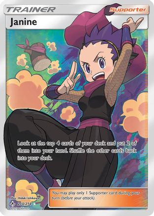 POKEMON TCG - Janine (Full Art) 210 SM  Unbroken Bonds - Ultra Rare