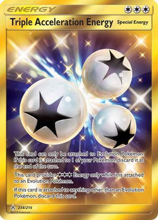 POKEMON TCG - Triple Acceleration Energy (Secret) 234/214 SM  Unbroken Bonds - Secret Rare