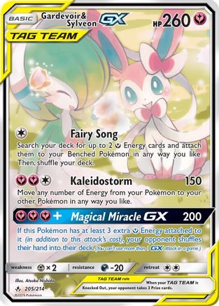POKEMON TCG - Gardevoir & Sylveon GX (205) (Alternate Full Art) SM  Unbroken Bonds - Ultra Rare