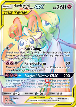 POKEMON TCG - Gardevoir & Sylveon GX (Secret) SM  Unbroken Bonds - Secret Rare