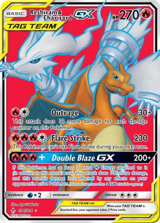 POKEMON TCG - Reshiram & Charizard GX (Full Art) 194 SM  Unbroken Bonds - Ultra Rare