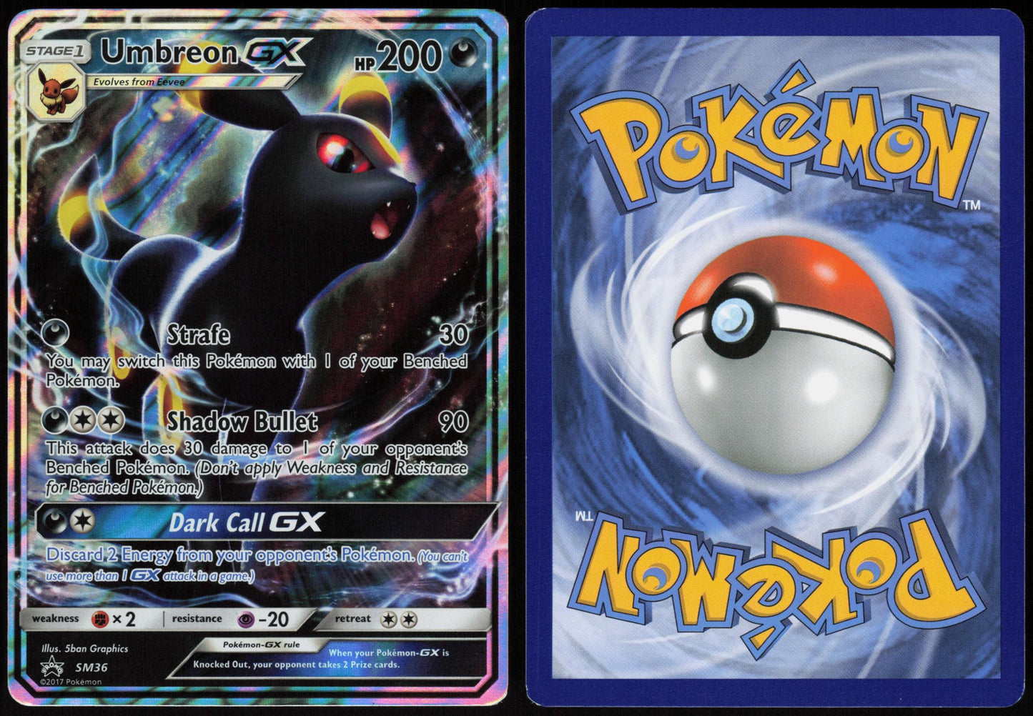UMBREON GX - SM36 SUN & MOON PROMO POKEMON PROMO HOLO LP