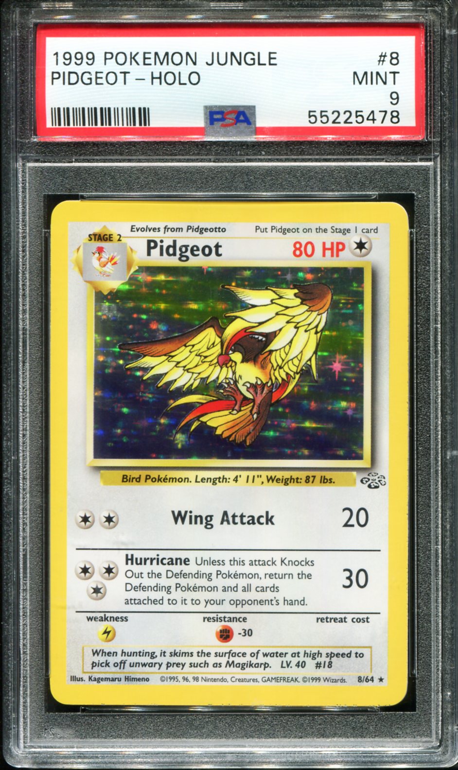 PIDGEOT HOLO 8/64 PSA 9 JUNGLE POKEMON