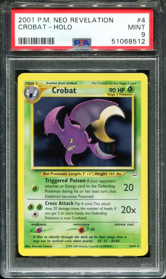CROBAT HOLO 4/64 PSA 9 NEO REVELATION POKEMON