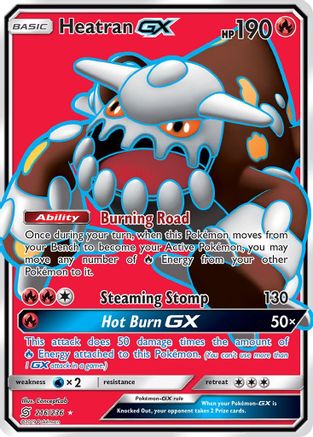 POKEMON TCG - Heatran GX (Full Art) 216 SM  Unified Minds - Ultra Rare