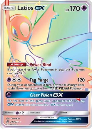 POKEMON TCG - Latios GX (Secret) 243 SM  Unified Minds - Secret Rare