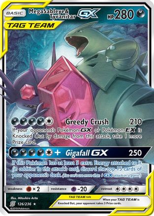POKEMON TCG - Mega Sableye & Tyranitar GX 126 SM  Unified Minds - Ultra Rare