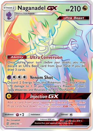 POKEMON TCG - Naganadel GX (Secret) 249 SM  Unified Minds - Secret Rare