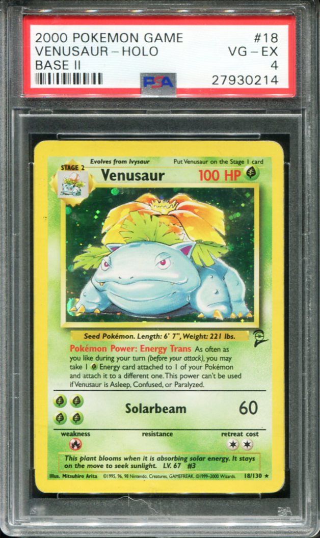 VENUSAUR HOLO 18 PSA 4 GAME BASE II POKEMON