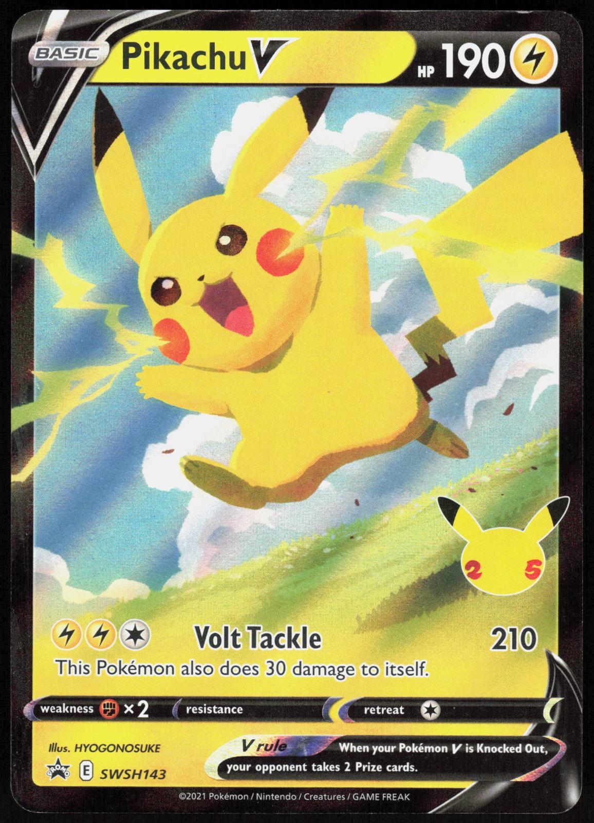 PIKACHU V SWSH143 SWORD & SHIELD PROMO POKEMON PROMO HOLO LP