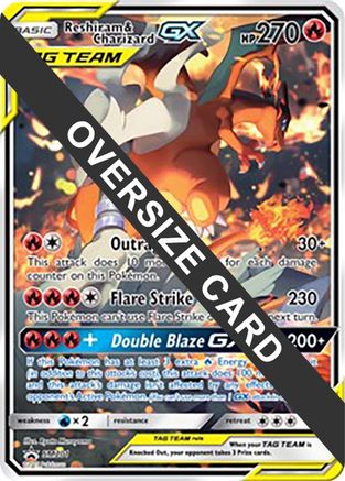 POKEMON TCG - Reshiram & Charizard GX - SM201 Jumbo Cards - Promo