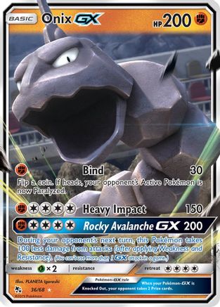 POKEMON TCG - Onix GX 036/68 Hidden Fates - Ultra Rare