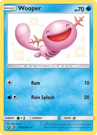 POKEMON TCG - Wooper SV9/SV94 Hidden Fates Shiny Vault - Shiny Holo Rare