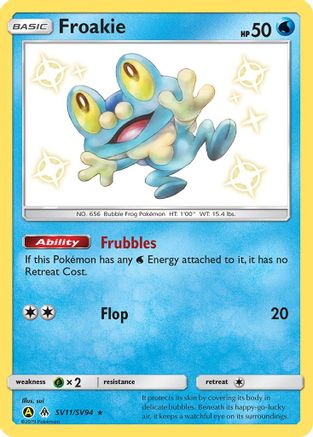 POKEMON TCG - Froakie SV11/SV94 Hidden Fates Shiny Vault - Shiny Holo Rare