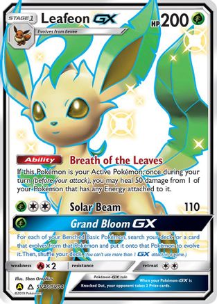 POKEMON TCG - Leafeon GX SV46/SV94 Hidden Fates Shiny Vault - Shiny Holo Rare