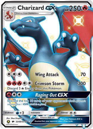 POKEMON TCG - Charizard GX SV49/SV94 Hidden Fates Shiny Vault - Shiny Holo Rare
