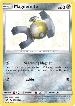 POKEMON TCG - Magnemite SV27/SV94 Hidden Fates Shiny Vault - Shiny Holo Rare