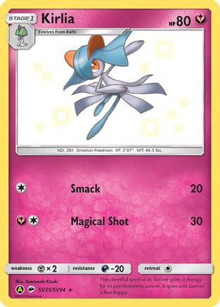POKEMON TCG - Kirlia SV35/SV94 Hidden Fates Shiny Vault - Shiny Holo Rare